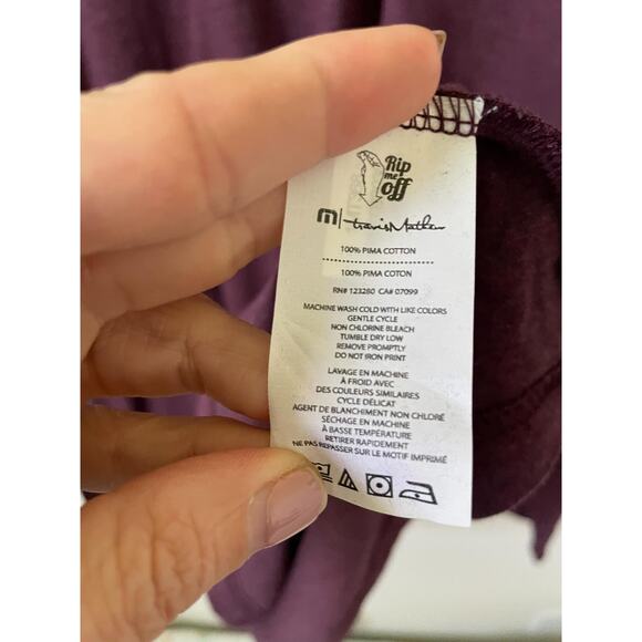 Travis Mathew Prima Soft Cotton Long Sleeve Shirt Maroon Purple Gray XXL NEW - Picture 6 of 7